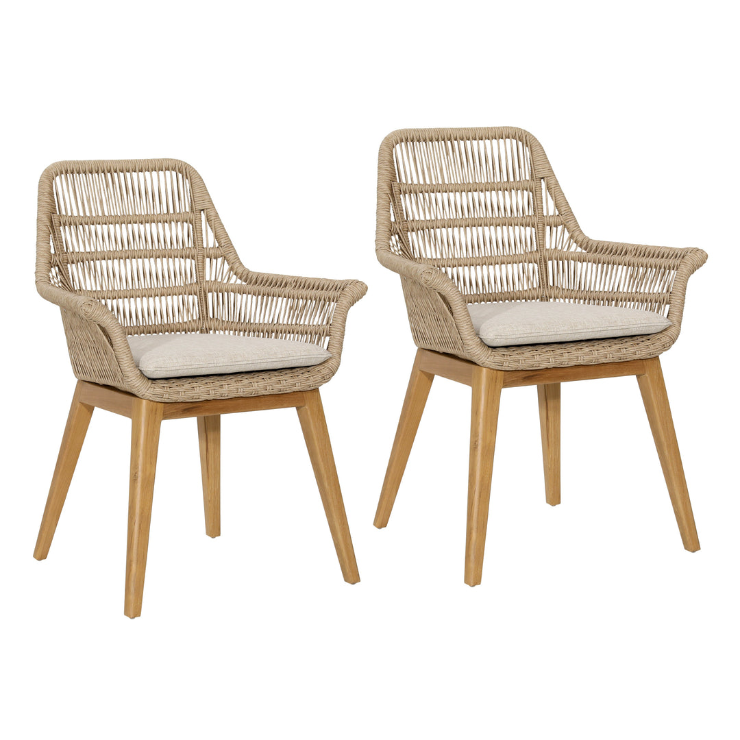Modern Duo: Sleek Dining Chairs in Durable Foam & Waterproof Fabric