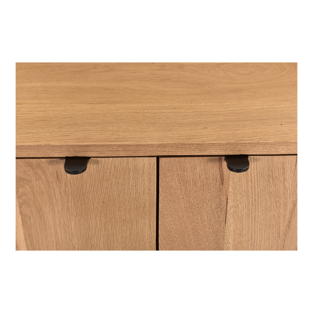 Modern Oak Curve Shelf Bench