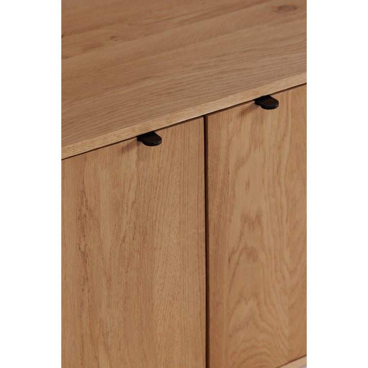 Modern Oak Curve Shelf Bench