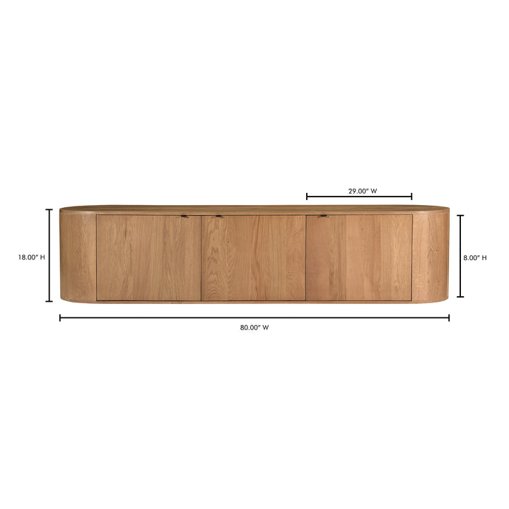 Modern Oak Curve Shelf Bench