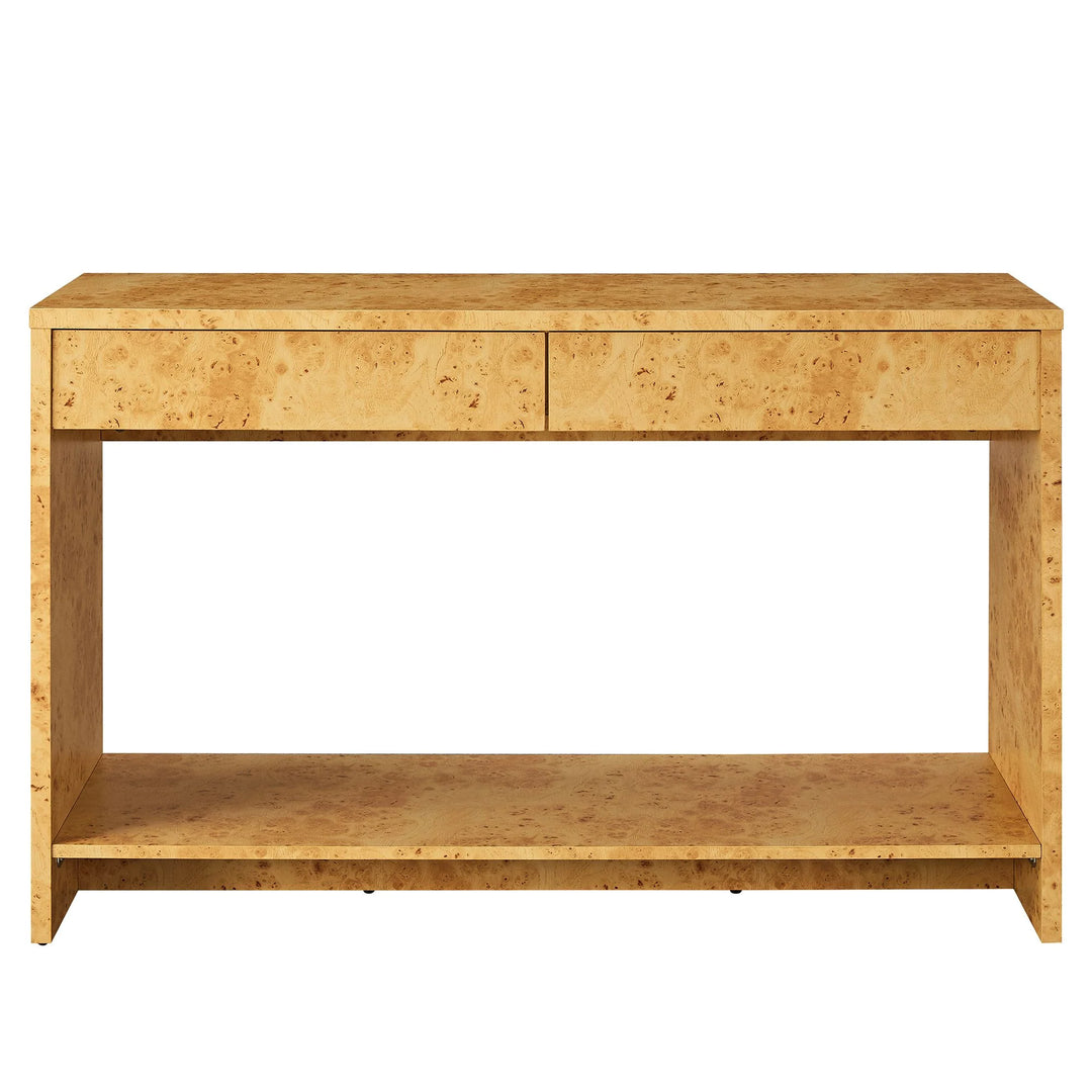 Huxley 2-Drawer Burl Wood Console Table