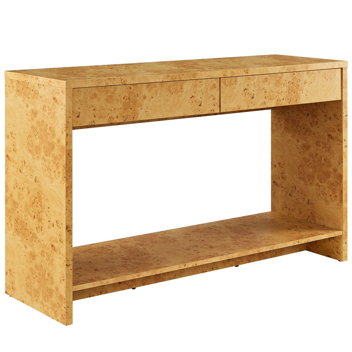 Huxley 2-Drawer Burl Wood Console Table