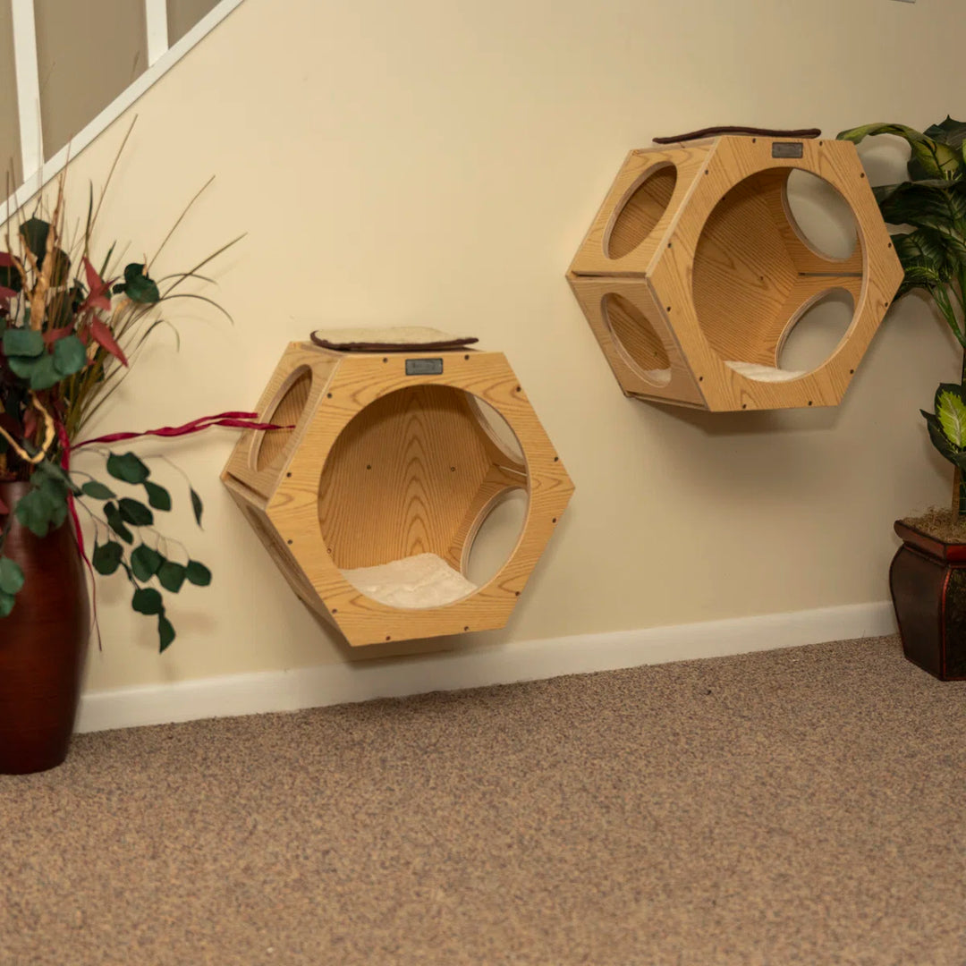 Natural Wood Wall Tree Additions Set of 2