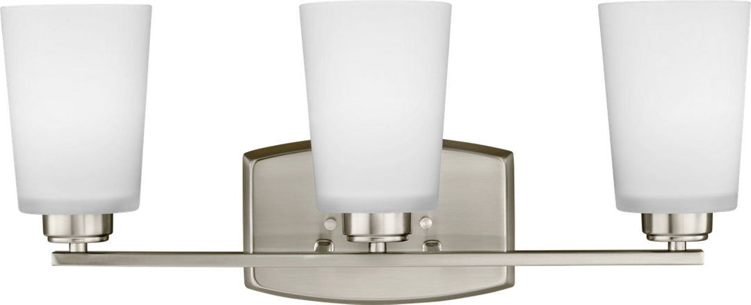 Franport Three Light Wall / Bath Sconce in Brushed Nickel