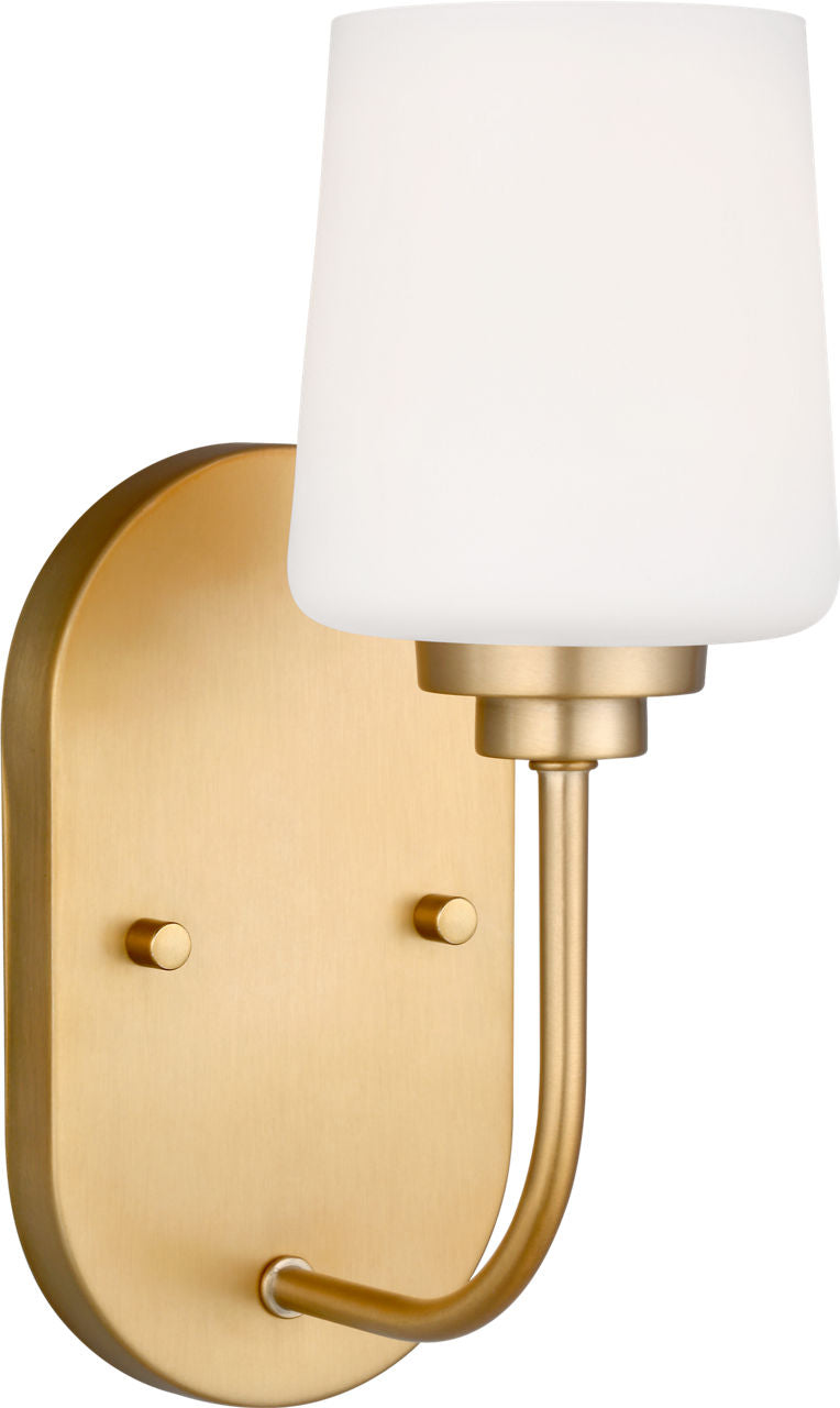 Windom One Light Wall / Bath Sconce Satin Brass Bulbs Inc