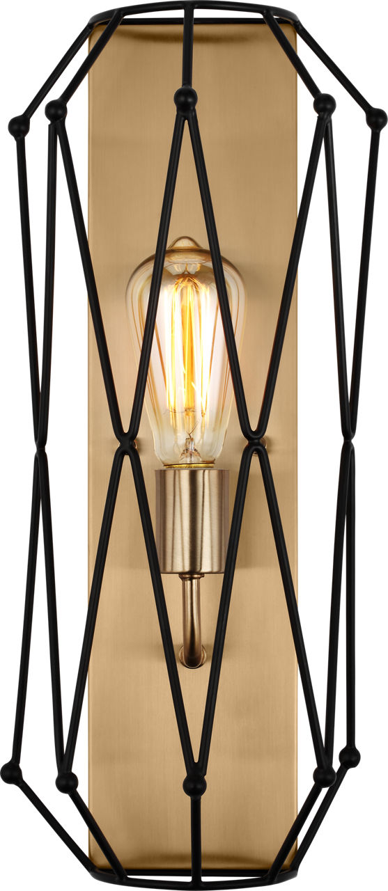 Zarra One Light Wall / Bath Sconce Satin Brass Bulbs Included