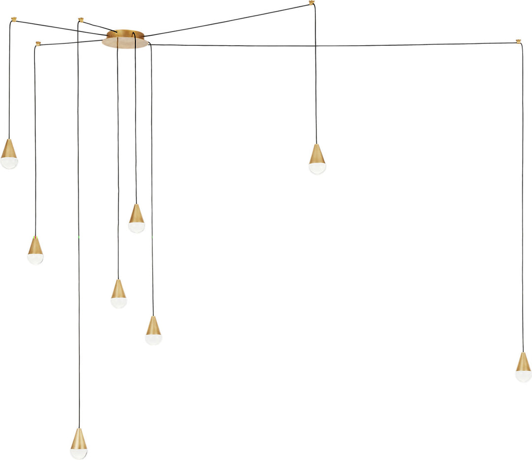 Cupola 18 Light Chandelier Natural Brass Integrated LED 3000K 90 CRI 120V