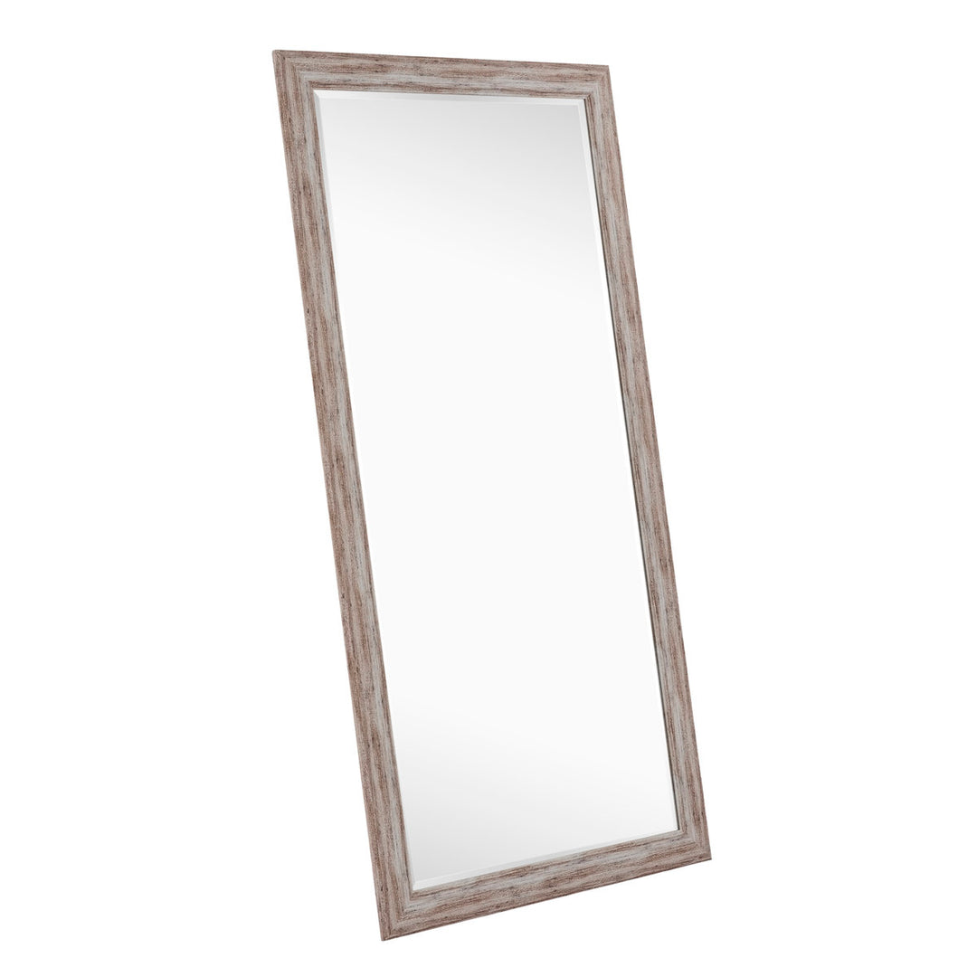 Sailee Rectangle Full Length Mirror, Faux Wood Farmhouse Mirror, Floor Mirror