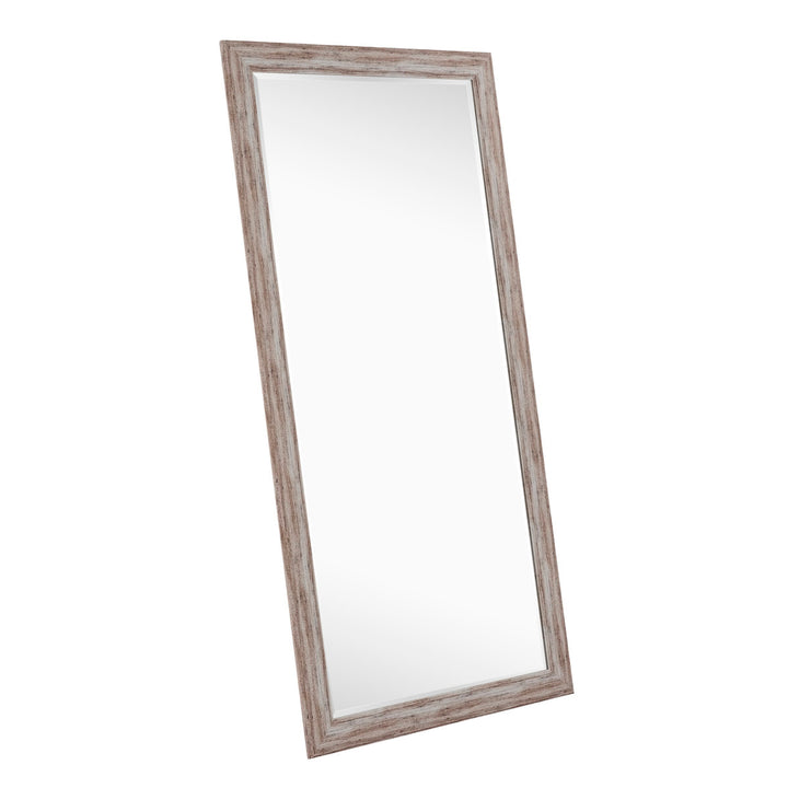 Sailee Rectangle Full Length Mirror, Faux Wood Farmhouse Mirror, Floor Mirror