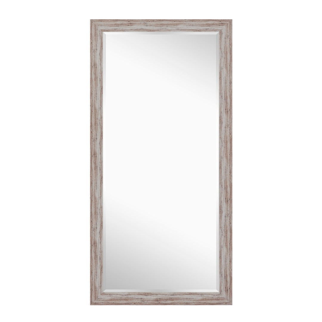 Sailee Rectangle Full Length Mirror, Faux Wood Farmhouse Mirror, Floor Mirror