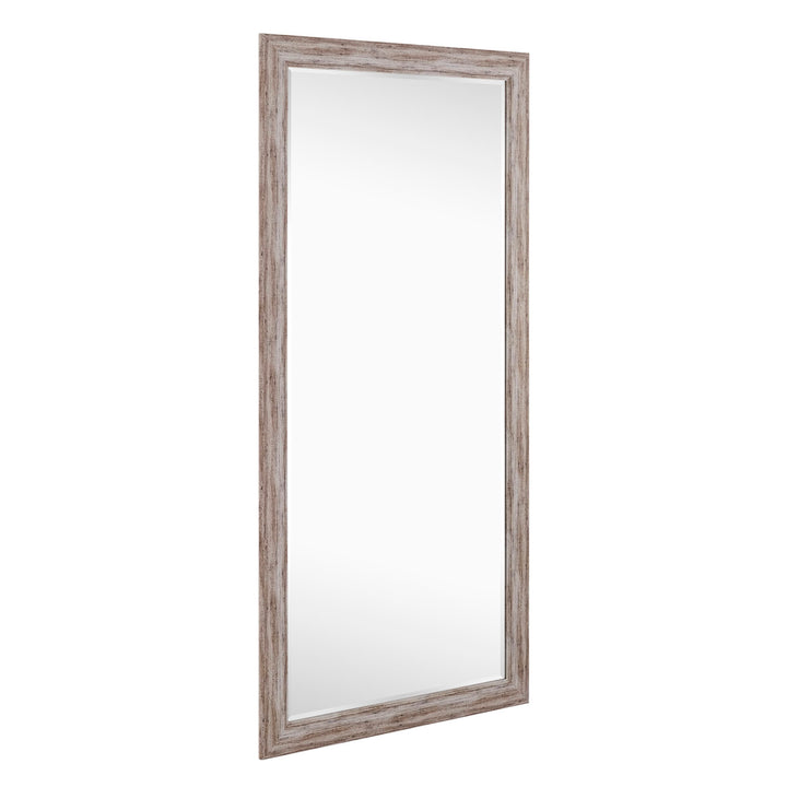 Sailee Rectangle Full Length Mirror, Faux Wood Farmhouse Mirror, Floor Mirror