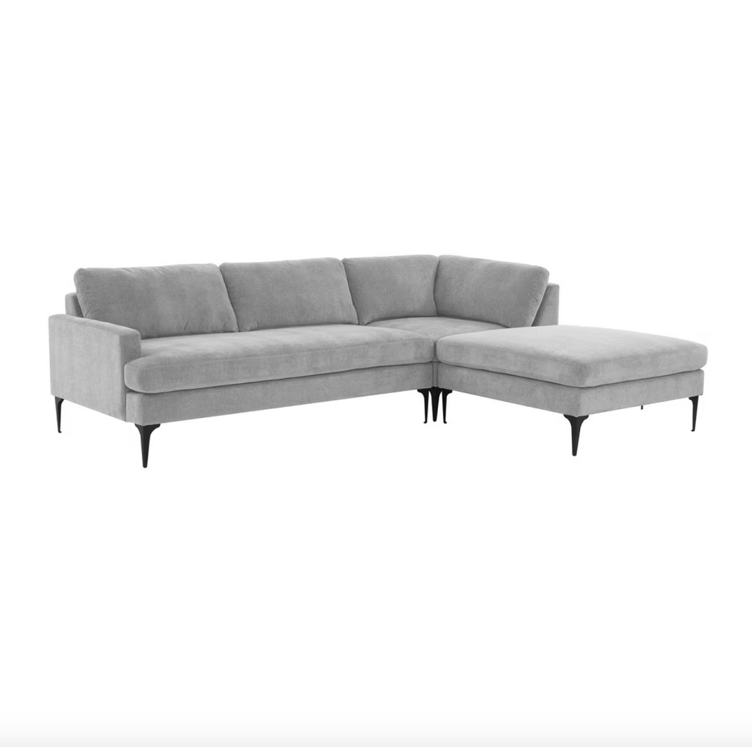 Serenity Velvet Sectional Right