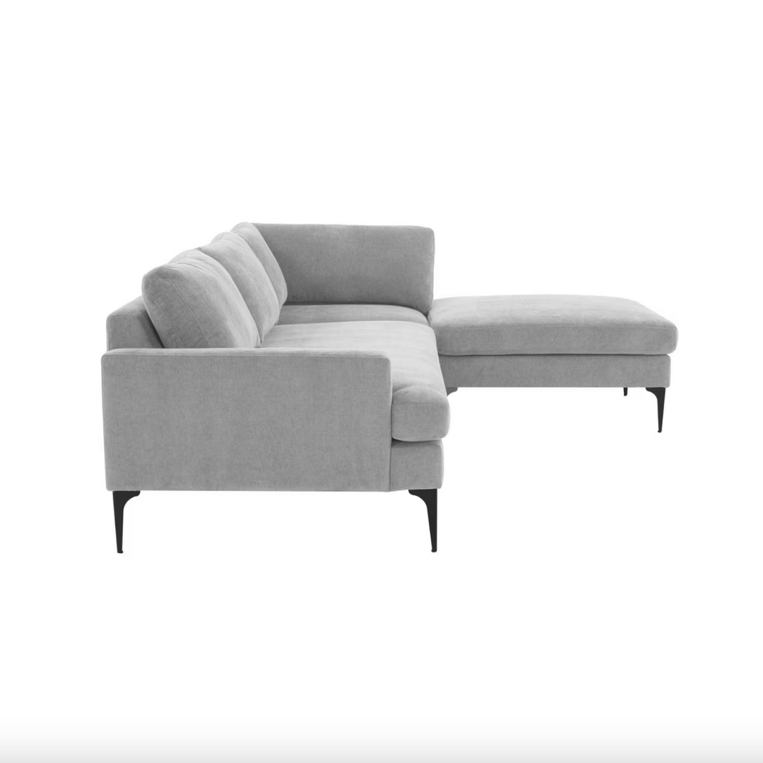 Serenity Velvet Sectional Right