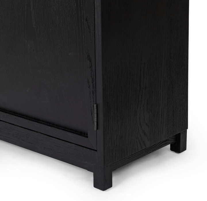 Mindi Panel and Glass Door Black Cabinet