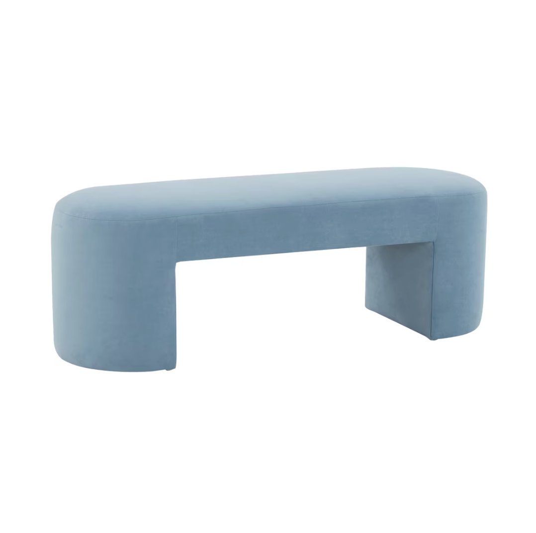 Selena Blue Velvet Bench