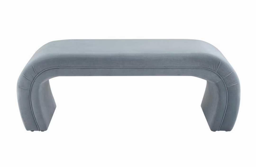 Kenneth Blue Velvet Bench