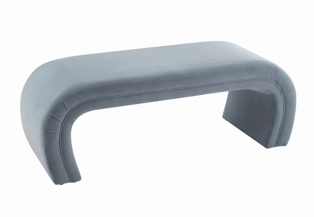 Kenneth Blue Velvet Bench