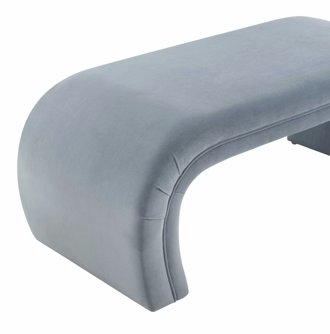 Kenneth Blue Velvet Bench