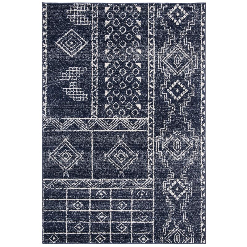Letellier Navy/Silver Area Rug-5'1"x7'6"