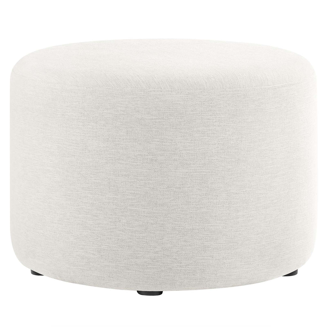 Jake 23" Round Upholstered Ottoman - Ivory