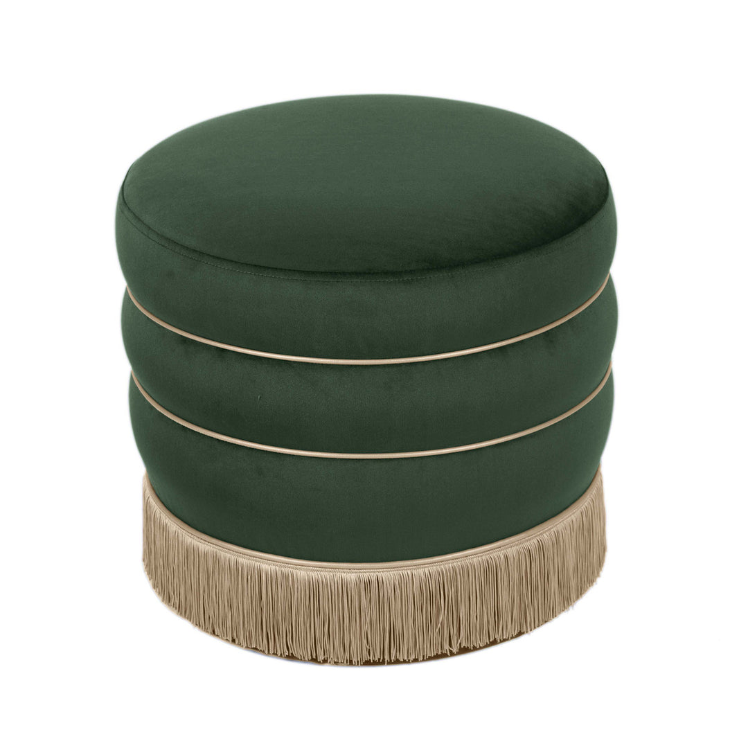 Lake Green Velvet Ottoman