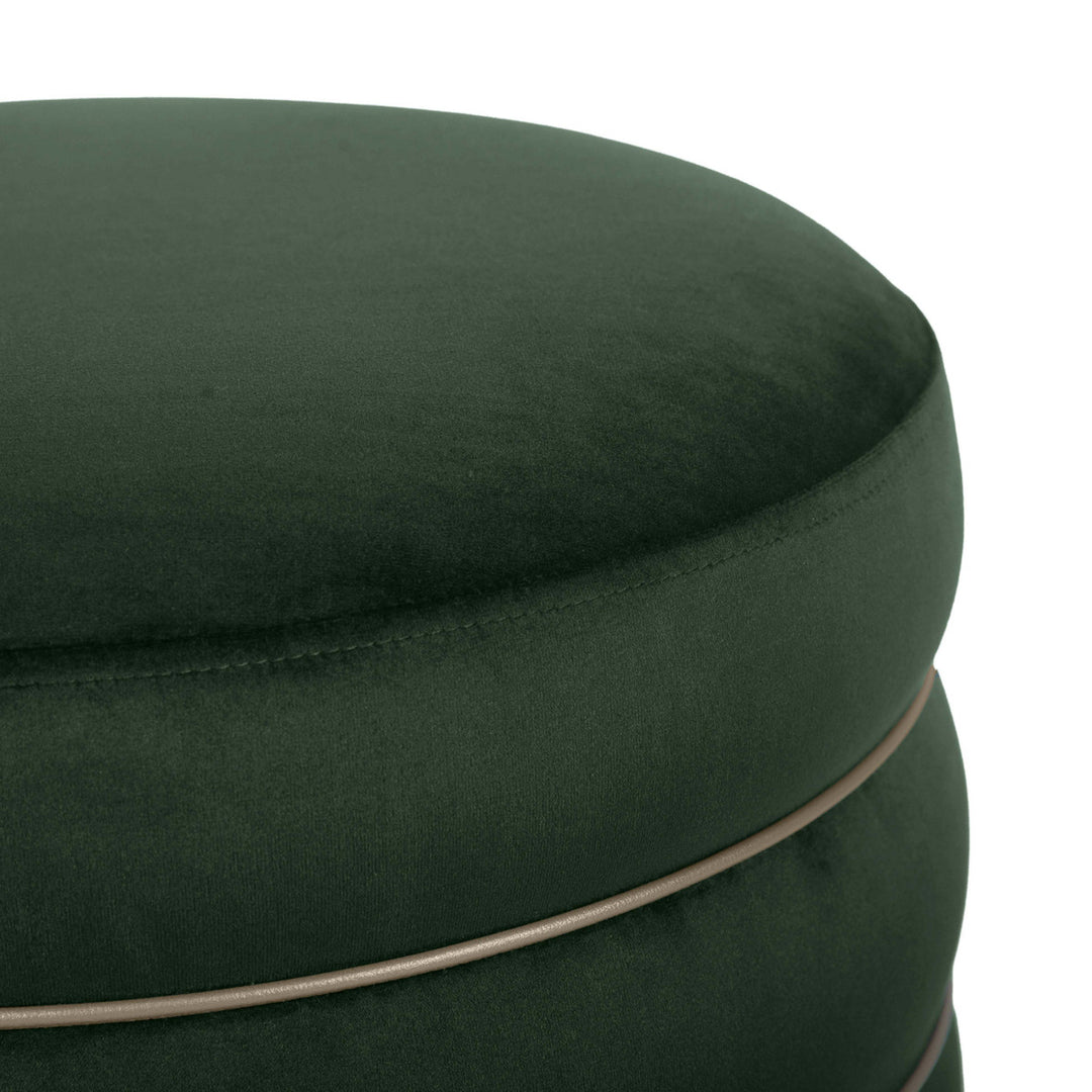 Lake Green Velvet Ottoman