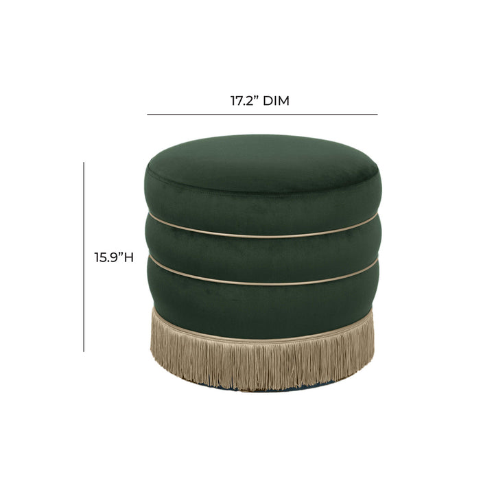 Lake Green Velvet Ottoman