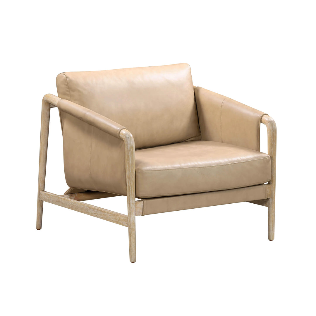 Khacha Leather Accent Chair - Tan
