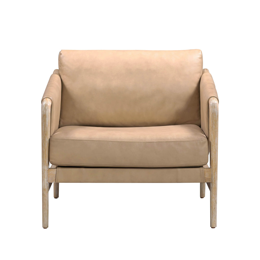 Khacha Leather Accent Chair - Tan