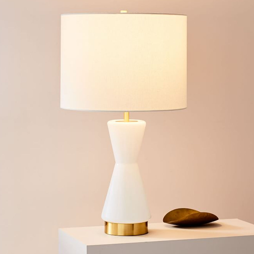 Metalized Glass USB Table Lamp - Large