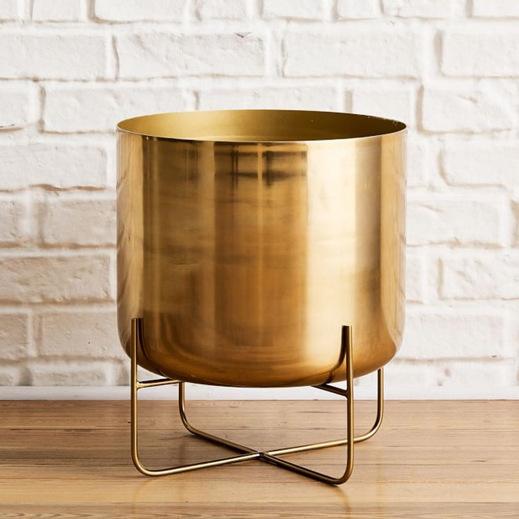 Spun Metal Standing Planters