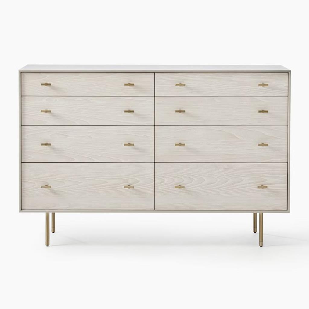 Modernist Wood And Lacquer 8 Drawer Dresser