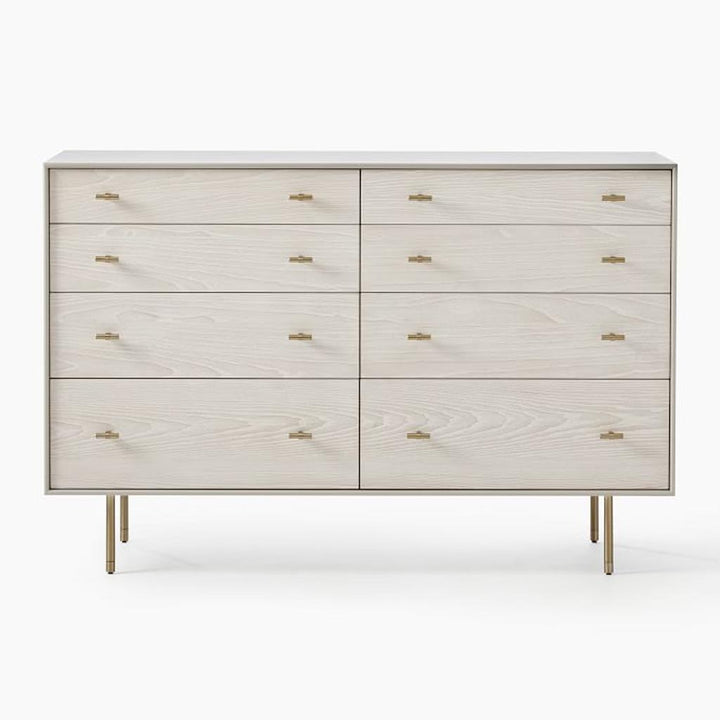 Modernist Wood And Lacquer 8 Drawer Dresser