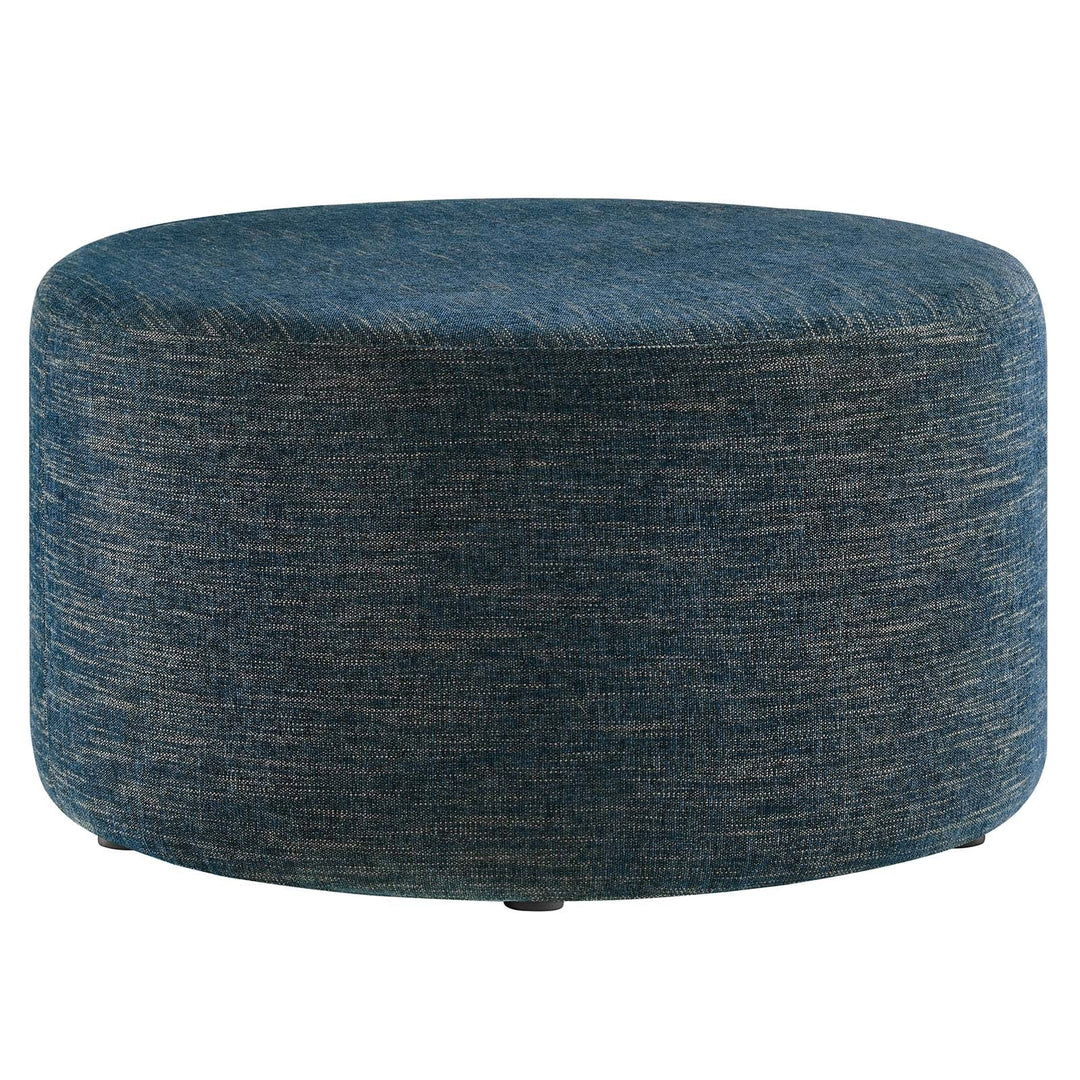 Jake 29" Round Upholstered Ottoman - Blue