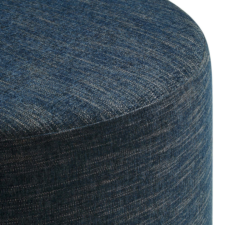 Jake 29" Round Upholstered Ottoman - Blue