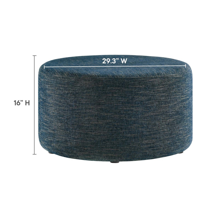 Jake 29" Round Upholstered Ottoman - Blue