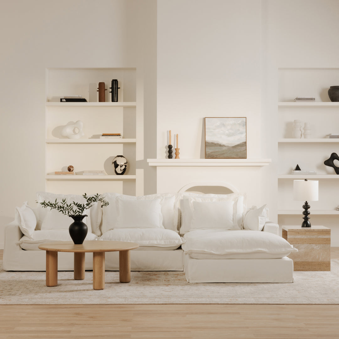 Charming Sloped Arm Living Chair with Performance Fabric
