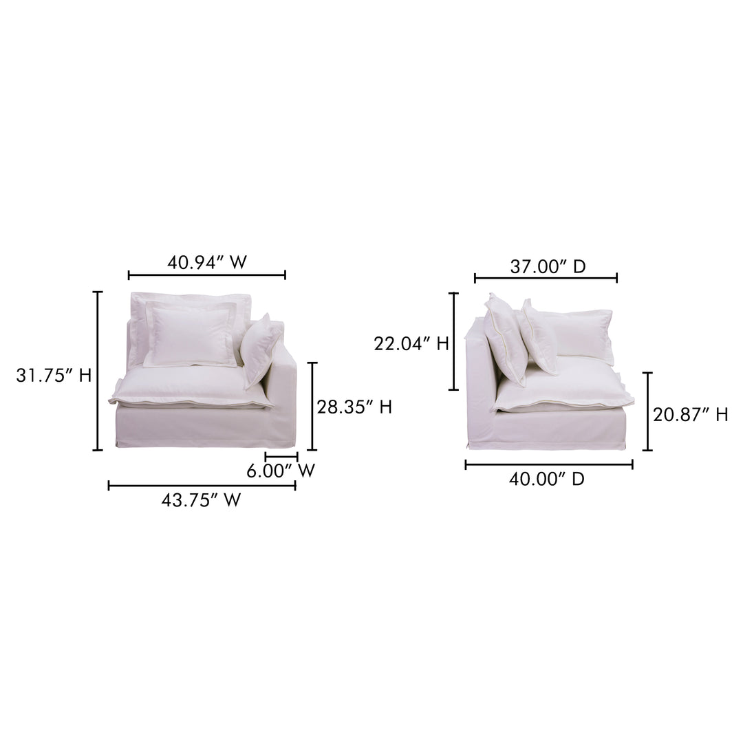 Timeless Right Arm Lounger with LiveSmart Performance Fabric