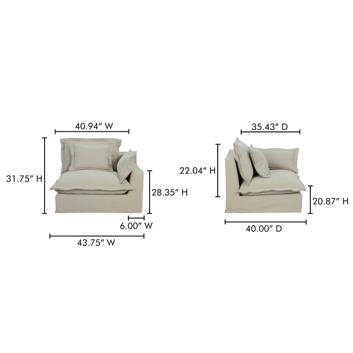 Timeless Right Arm Lounger with LiveSmart Performance Fabric