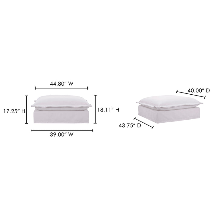 Luxe Lounger Performance Fabric Ottoman