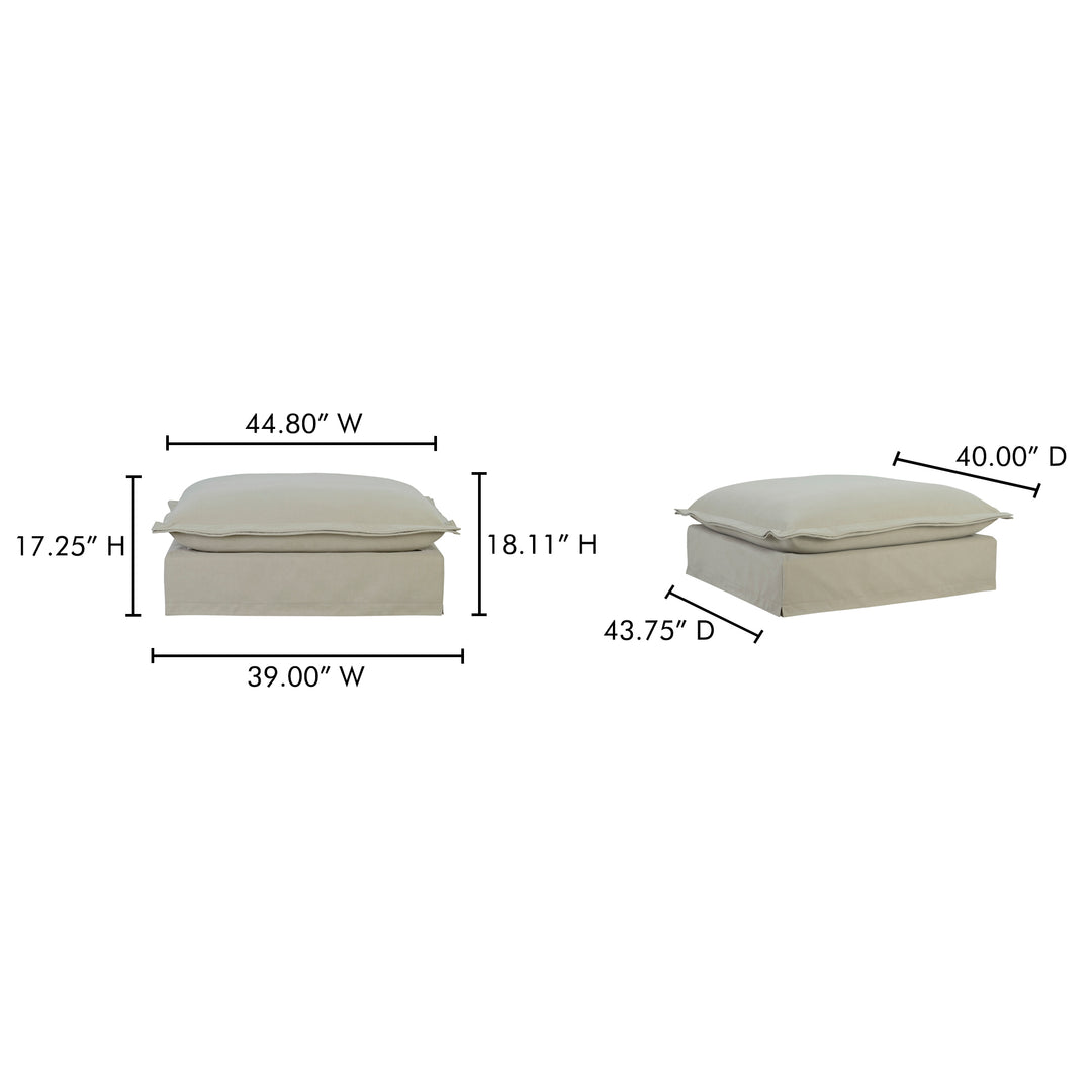 Luxe Lounger Performance Fabric Ottoman
