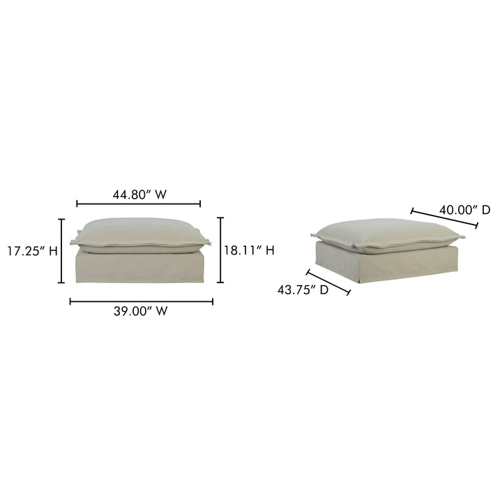 Luxe Lounger Performance Fabric Ottoman