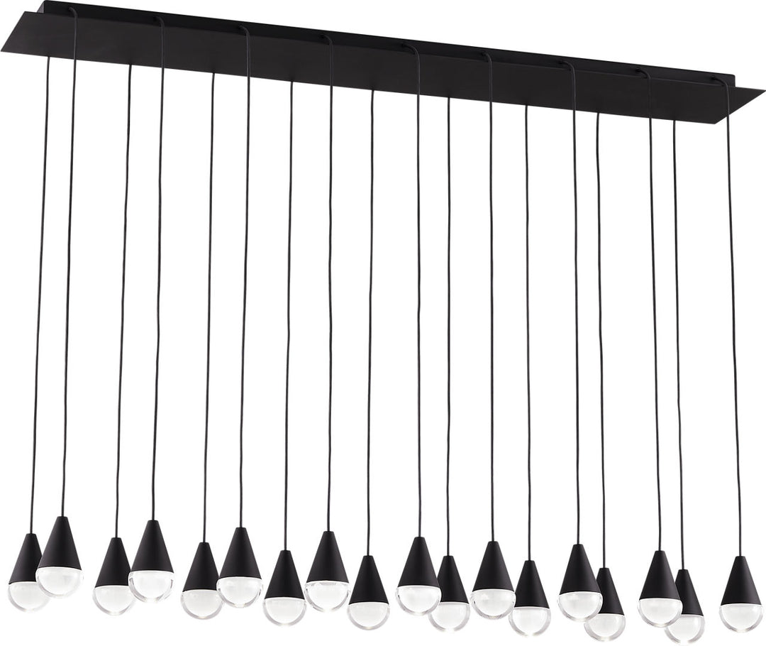 Cupola 18 Light Chandelier Nightshade Black Integrated LED 3000K 90 CRI 120V