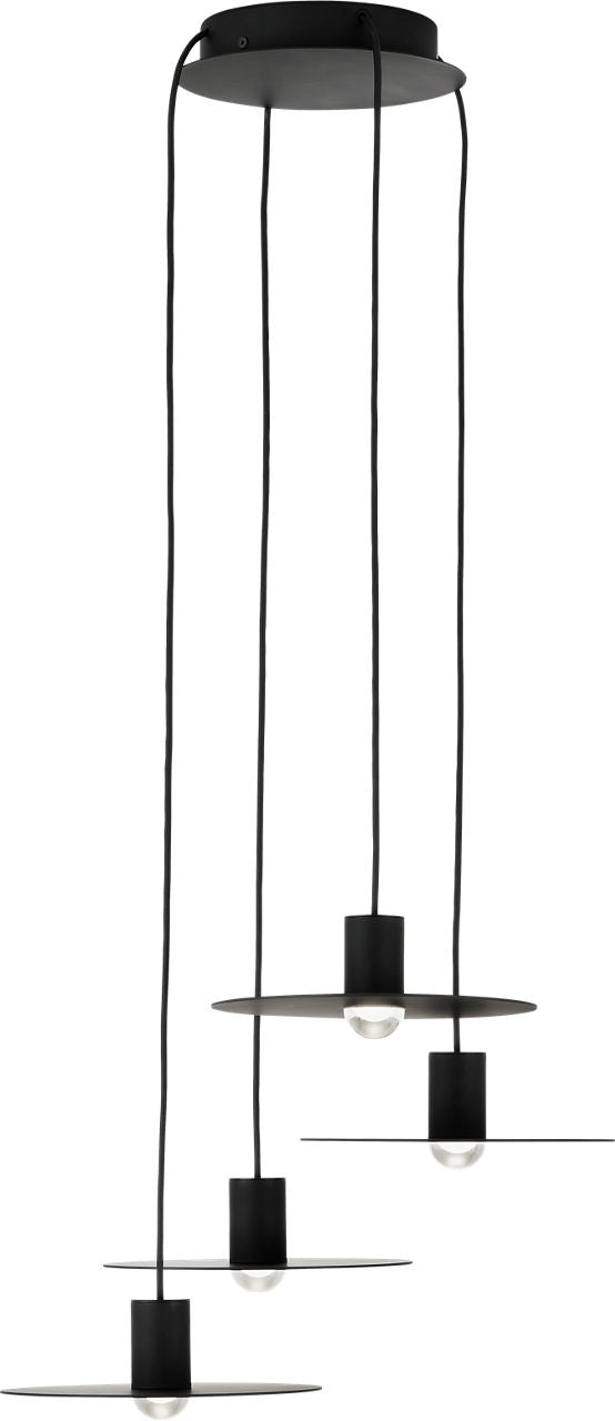 Eaves 4 Light Chandelier 4 Light Nightshade Black Integrated LED 90 CRI 3000K 120-277V