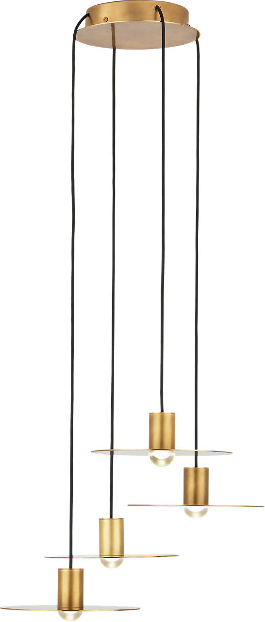 Eaves 4 Light Chandelier 4 Light Natural Brass 3000K 90 CRI integrated led 90 cri 3000k 120v-277v unv