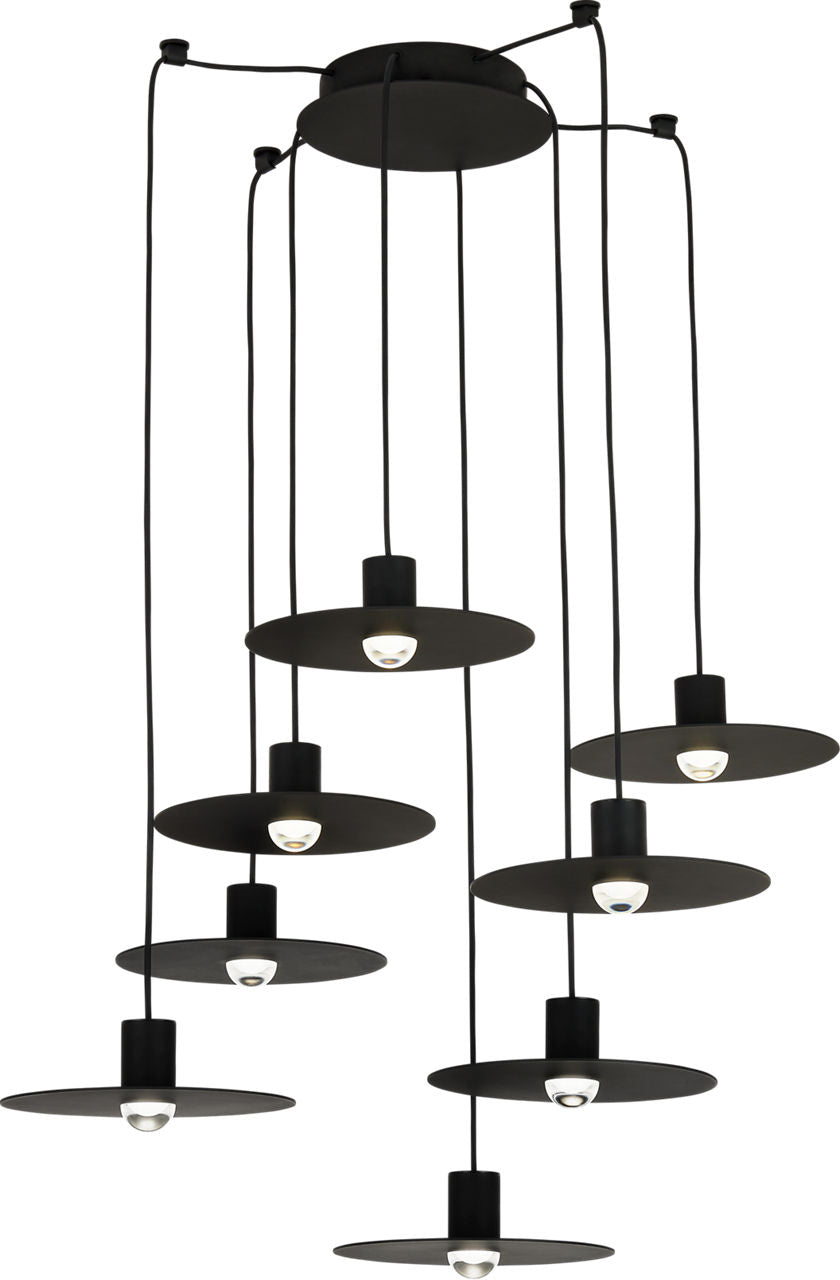 Eaves 8 Light Chandelier 8 Light Nightshade Black 3000K 90 CRI integrated led 90 cri 3000k 120v-277v unv