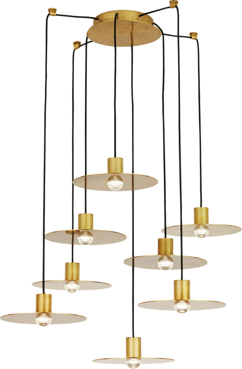 Eaves 8 Light Chandelier 8 Light Natural Brass Integrated LED 90 CRI 3000K 120-277V