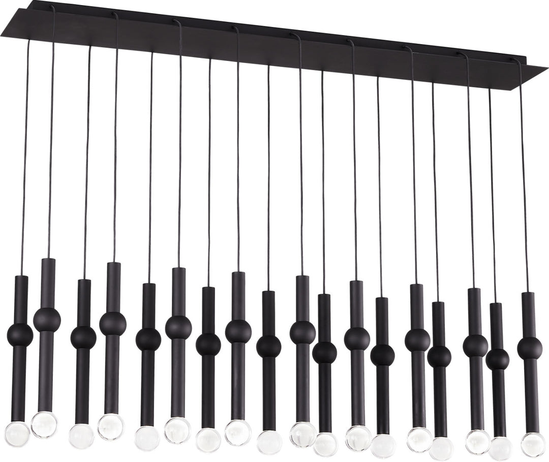 Guyed 18 Light Chandelier Nightshade Black Integrated LED 3000K 90 CRI 277V