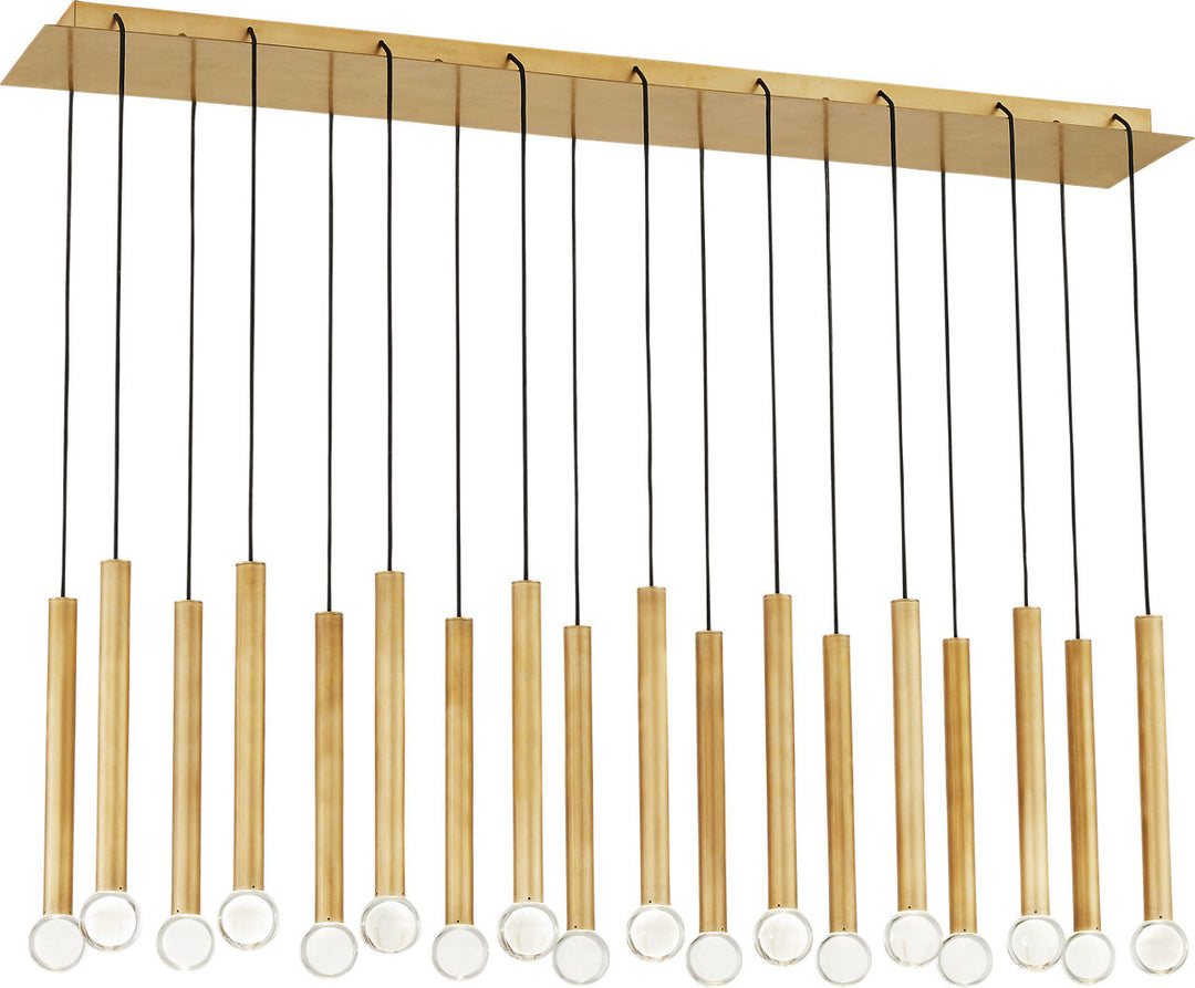 Guyed 18 Light Chandelier Natural Brass Integrated LED 3000K 90 CRI 277V