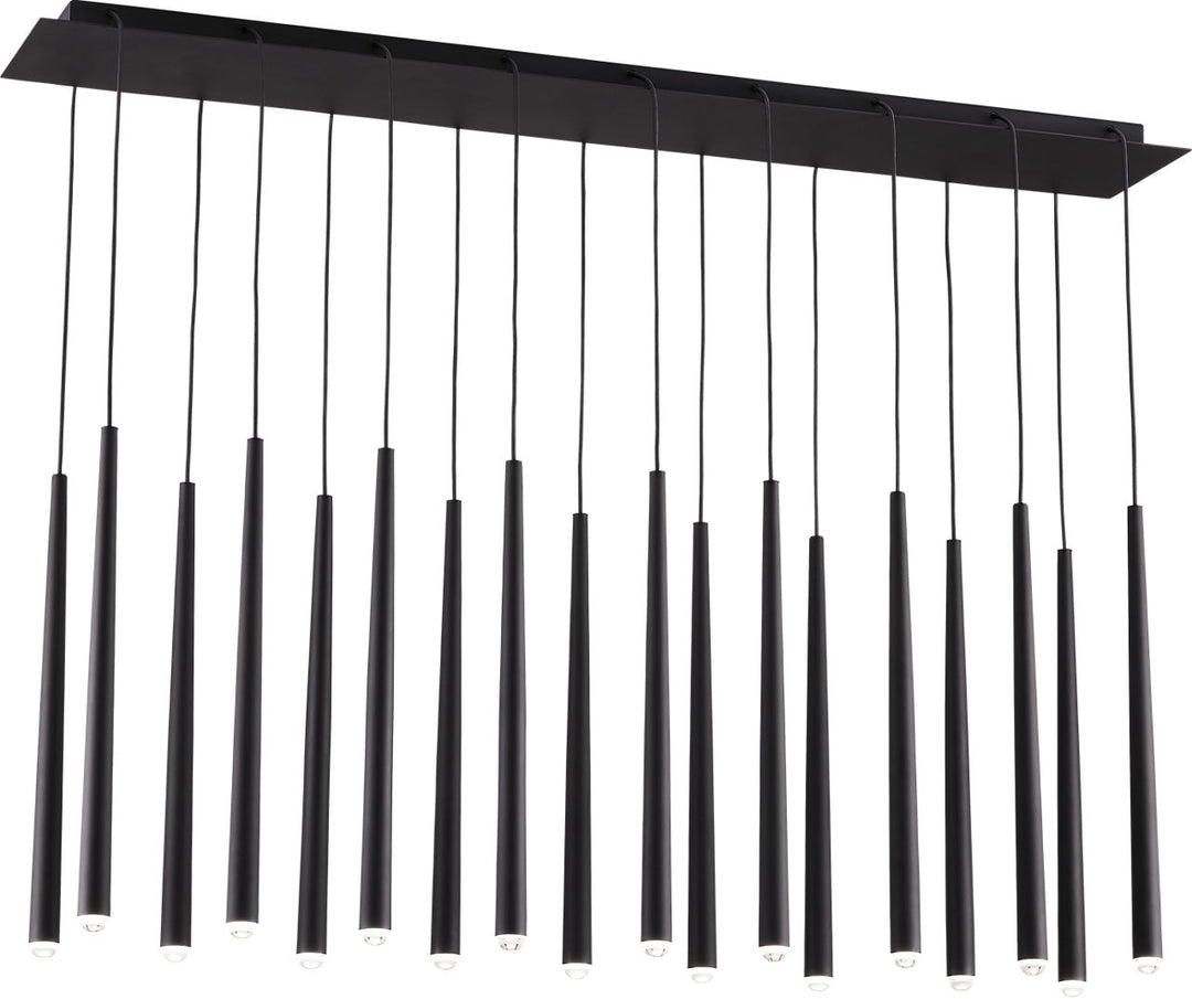 Pylon 18 Light Chandelier Nightshade Black Integrated LED 3000K 90 CRI 120V